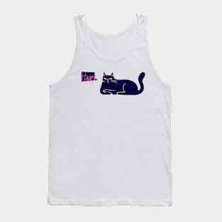 Blue not so happy cat Tank Top